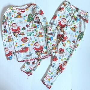 Books to Bed Pajamas Girls Sz 5 Christmas How to Catch a Santa